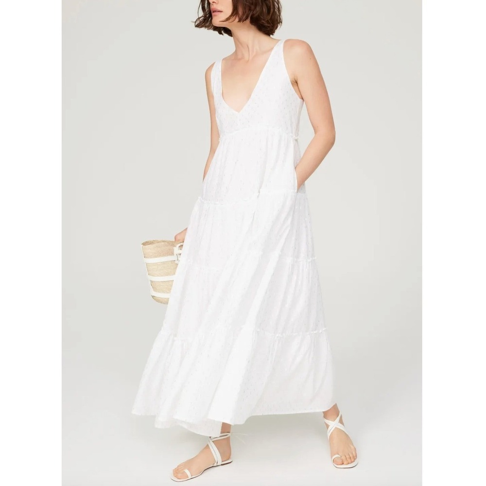 SPLENDID Gwendolyn Lurex Tiered Maxi Dress With Pockets